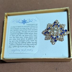 "Legend of the Snowflake" Blue & Silver Brooch